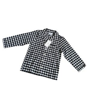Petite Plume Flannel Gingham Pajama Top Classic Shirt Boy Girl Size 6 NWT